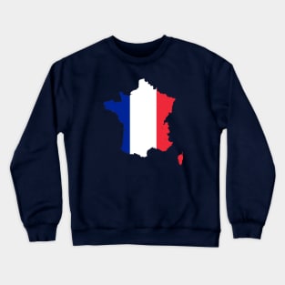 France Rugby Fan Drapeau Francais Flag Map Crewneck Sweatshirt